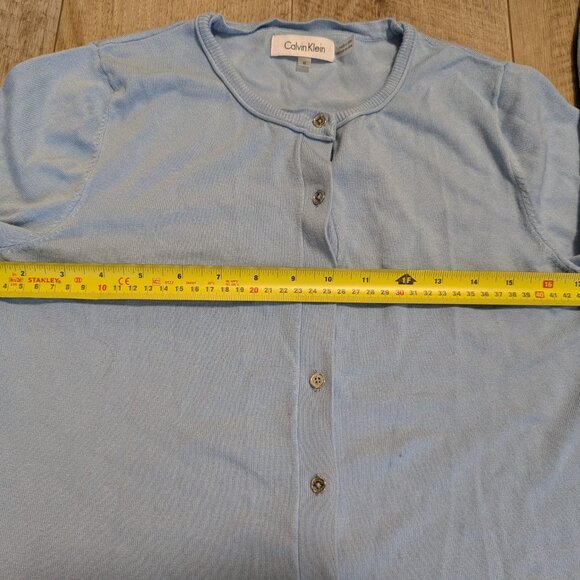 Calvin Klein Baby Light Blue Buttoned Cardigan Medium M Women - Picture 5 of 7